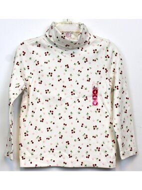 2003 Gymboree holiday Magic White Cherry Turtleneck sz 4 TShirt Winter Tee